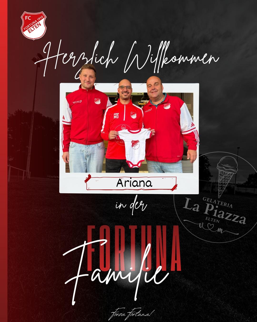 ️ Willkommen in der Fortuna-Familie, Ariana! 🤍Mit dem neuen Vorstand haben wir eine kleine, aber ganz besondere neue Tradition ins Leben gerufen: Jedes neugeborene Kind unserer Fortuna-Mitglieder erhält einen eigenen Fortuna-Babybody.Dieses Mal durften wir den Body an Marco & Violetta für ihre kleine Ariana überreichen. 🥰Marco & Violetta sind nicht nur Teil unserer Fortuna-Familie, sondern mit ihrer Eisdiele @lapiazzaelten auf dem Eltener Markt auch langjährige und engagierte Unterstützer unseres Vereins. Als fleißige Sponsoren mehrerer Jugendmannschaften tragen sie einen wichtigen Teil zu unserer Nachwuchsarbeit bei.Umso schöner, dass wir nun auch Ariana ganz offiziell in unserer Fortuna-Familie begrüßen dürfen! ️🤍Herzlich Willkommen, kleine Ariana! 🫶Wir wünschen euch als Familie alles Liebe und Gute!#FortunaElten #FortunaFamilie #WillkommenAriana #ForzaFortuna #FCFortunaElten #LaPiazza #Elten #Nachwuchs #GemeinsamFürFortuna