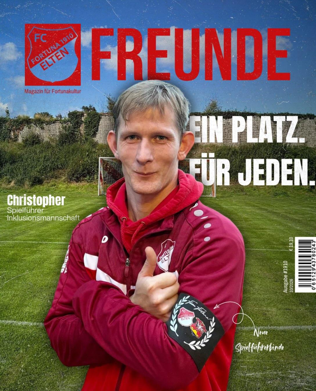 EIN PLATZ. FÜR JEDEN. 🤍️Morgen ist es so weit: Unsere Inklusionsmannschaft startet erstmals in der @fvn_fussball FVN-Inklusionsliga! Ein besonderer Schritt für unsere Fortuna und ein weiterer Beweis dafür, was unseren Verein ausmacht: Fußball verbindet und bei Fortuna Elten ist jeder willkommen.Pünktlich zum Start gibt es auch für unseren Spielführer Christopher die neue Kapitänsbinde. Wir freuen uns riesig auf diesen neuen Abschnitt und wünschen Christopher und der gesamten Mannschaft einen tollen Auftakt, viele schöne Momente und vor allem ganz viel Spaß am Fußball.Ein Verein. Eine Gemeinschaft. Fortuna Elten. Forza Fortuna! ️🤍#FortunaElten #EinPlatzFürJeden #FVNInklusionsliga #Inklusionsfußball #FußballFürAlle