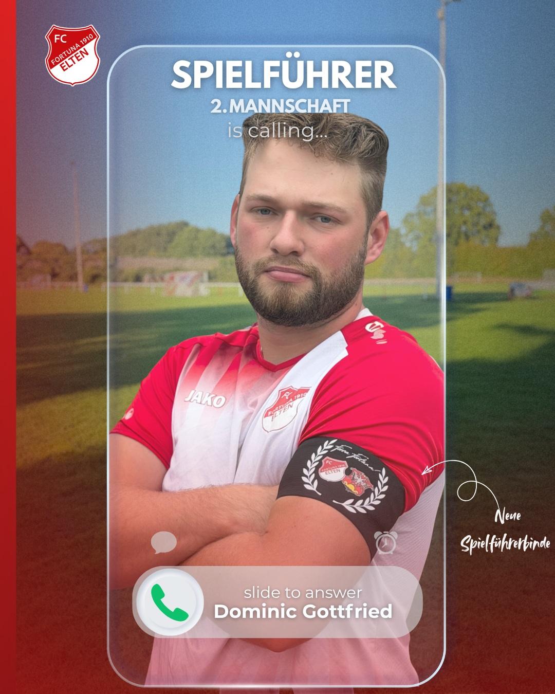 DER TAKTGEBER DER ZWEITEN!Pünktlich zur Übergabe der neuen Kapitänsbinde ist unsere 2. Mannschaft richtig gut in Fahrt! Die letzten beiden Spiele gewonnen! Und ganz besonders freuen wir uns natürlich über den Derbysieg gegen Hüthum! Unser Spielführer Dominic Gottfried geht dabei voran und übernimmt Verantwortung für sein Team – auf und neben dem Platz.Wir wünschen Dominic und der gesamten Mannschaft, dass der aktuelle Lauf weitergeht. Weiter so, Jungs! Fortuna Elten – gemeinsam erfolgreich! ️🤍#FortunaElten #2Mannschaft #Derbysieger #Spielführer #FortunaFamilie #ForzaFortuna